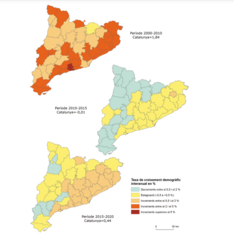 Mapa 2.2. Contrastos comarcals del creixement