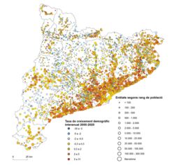 Mapa 2.6. El despoblament dels petits assentaments
