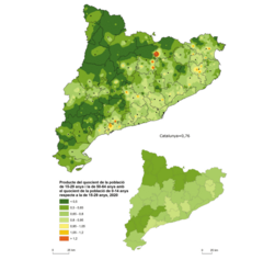 Mapa 2.14. Deficient reemplaçament de la mà d’obra