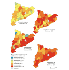 Mapa 3.15. Més indústria i serveis en els darrers anys